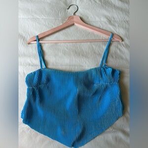 Blue Pleated Women's Top‎